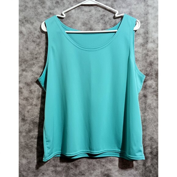 Gorgeous Alfred Dunner set - blouse & matching tank Wmn's Sz 16 aqua spangly - Picture 5 of 7